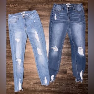 Stylish Distressed Blue Jeans for Women